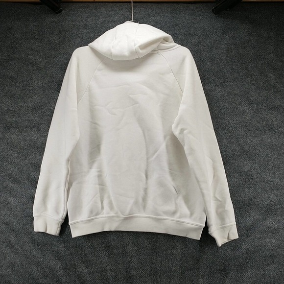Nike Mens Hoodie White Medium Metallic Logo Funnel Neck Pullover Long Sleeve - Picture 5 of 15